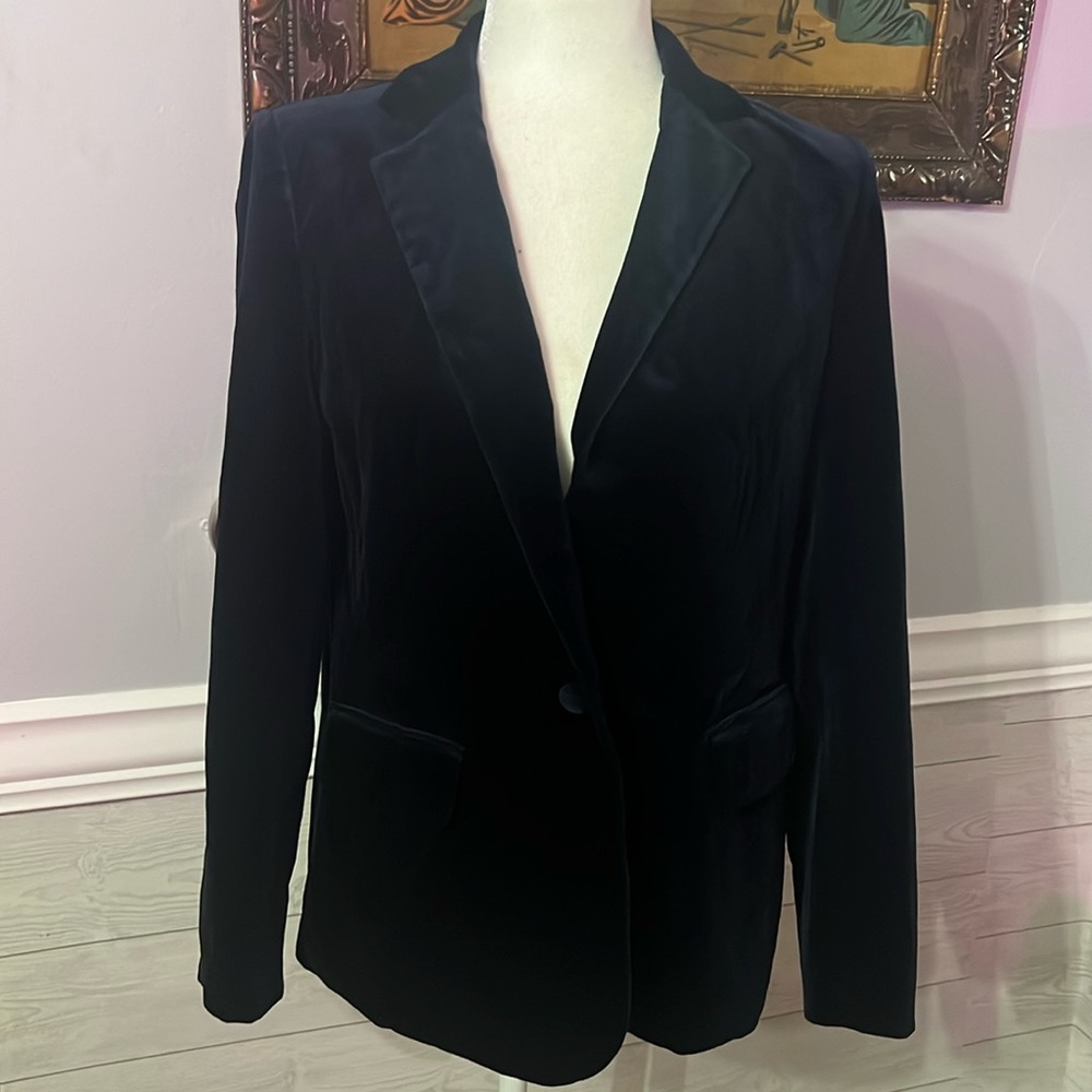 FRAME Blue Velvet Blazer SMALL